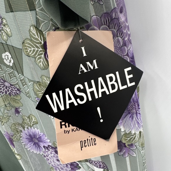 Vintage R&M Richards Dress set Purple&green 2 Piece Set With Necklace Sz 12P NWT - Picture 4 of 10